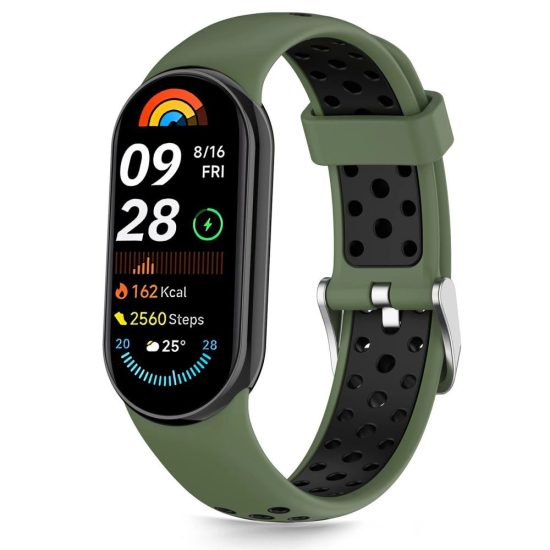Xiaomi Smart Band 8 / 9 / 10 / NFC Szíj - Tech-Protect IconBand Air - Zöld-Fekete