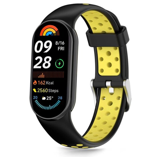 Xiaomi Smart Band 8 / 9 / 10 / NFC Szíj - Tech-Protect IconBand Air - Fekete-Sárga
