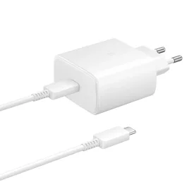   Samsung Hálózati Töltő 45W - USB-C + C-C Kábel - Fóliatasakban - Fehér