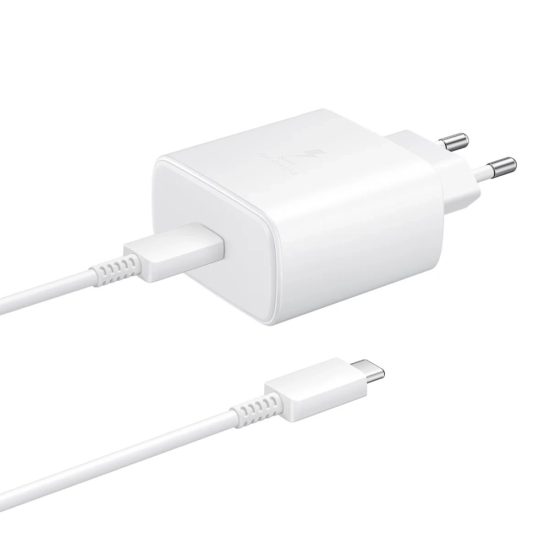 Samsung Hálózati Töltő 45W - USB-C + C-C Kábel - Fóliatasakban - Fehér
