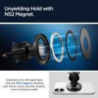 Spigen MFT13 MagSafe Mágneses Tartó Szellőzőrácsba / Műszerfalra - Fekete