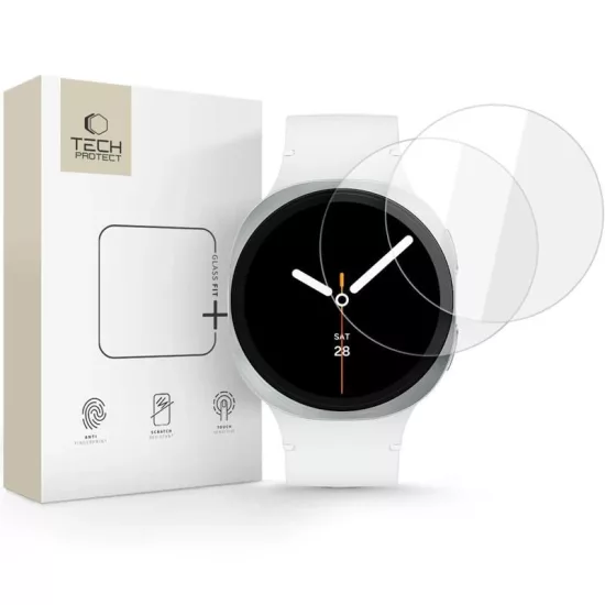 Samsung Galaxy Watch 8 (40mm) Kijelzővédő Üvegfólia - Tech-Protect Glass Fit+ x 2 db