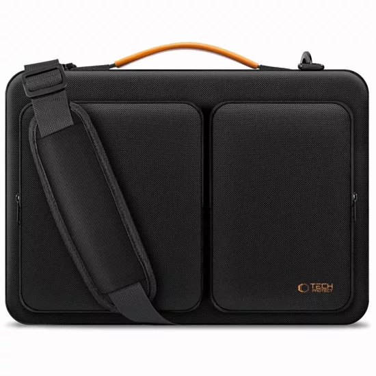 Tech-Protect Defender Laptop Táska 13-14" - Fekete-Narancs