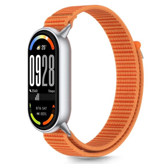 Xiaomi Smart Band 8 / 9 / 10 / NFC Szíj - Tech-Protect Nylon Stripe - Narancs-Szürke
