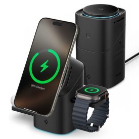 Spigen Essential EF223MS 3-in-1 QI2 Töltő - Fekete Spigen Essential EF223MS 3-in-1 QI2 Töltő - Fekete