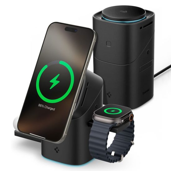 Spigen Essential EF223MS 3-in-1 QI2 Töltő - Fekete
