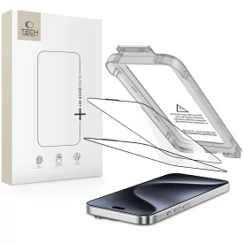   iPhone 15 Pro Kijelzővédő Üvegfólia - Tech-Protect Quick Set+ x 2 db
