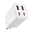 Baseus GaN6 Pro Hálózati Töltő 65W - 2x USB-C + 2x USB-A + C-C Kábel - Fehér
