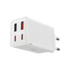 Baseus GaN6 Pro Hálózati Töltő 65W - 2x USB-C + 2x USB-A + C-C Kábel - Fehér