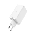 Baseus GaN6 Pro Hálózati Töltő 65W - 2x USB-C + 2x USB-A + C-C Kábel - Fehér