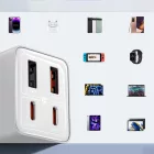 Baseus GaN6 Pro Hálózati Töltő 65W - 2x USB-C + 2x USB-A + C-C Kábel - Fehér