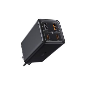 Baseus GaN6 Pro Hálózati Töltő 100W - 2x USB-C + 2x USB-A + C-C Kábel - Fekete   Baseus GaN6 Pro Hálózati Töltő 100W - 2x USB-C + 2x USB-A + C-C Kábel - Fekete
