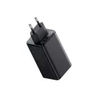 Baseus GaN6 Pro Hálózati Töltő 100W - 2x USB-C + 2x USB-A + C-C Kábel - Fekete