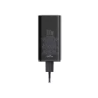 Baseus GaN6 Pro Hálózati Töltő 100W - 2x USB-C + 2x USB-A + C-C Kábel - Fekete