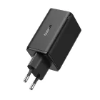 Baseus GaN6 Pro Hálózati Töltő 65W - 2x USB-C + 2x USB-A + C-C Kábel - Fekete