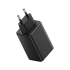 Baseus GaN6 Pro Hálózati Töltő 65W - 2x USB-C + 2x USB-A + C-C Kábel - Fekete