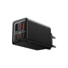Baseus GaN6 Pro Hálózati Töltő 65W - 2x USB-C + 2x USB-A + C-C Kábel - Fekete
