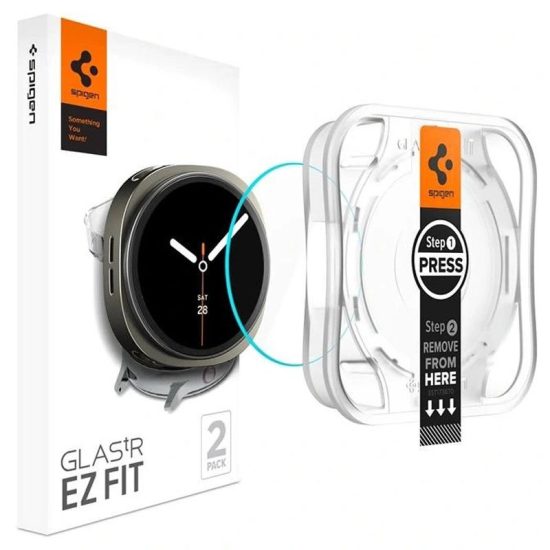 Samsung Galaxy Watch 8 (44mm) Kijelzővédő Üvegfólia - Spigen Glas.tR EZ Fit x 2 db