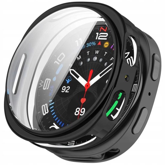 Samsung Galaxy Watch 8 (44mm) Tok Kijelzővédővel - Tech-Protect Defense - Fekete