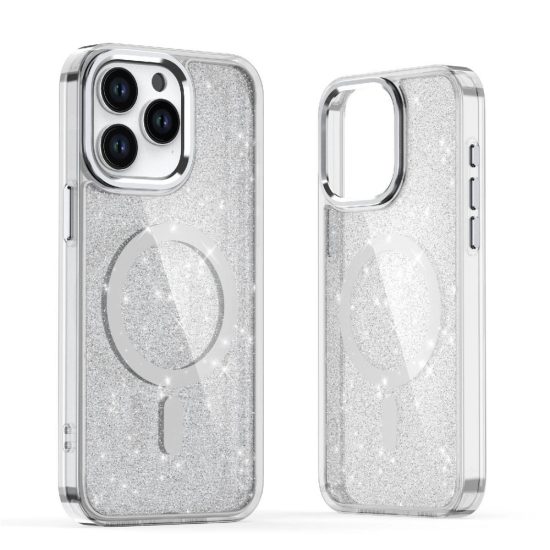 iPhone 17 Pro Max Tok - Glitter Case MagSafe - Áttetsző