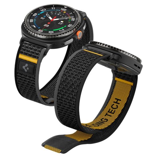 Samsung Galaxy Watch 8 (40/44/46mm) Szíj - Spigen Athlex Air - Fekete-Sárga