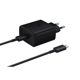 Samsung Hálózati Töltő 45W - USB-C + C-C Kábel - Fóliatasakban - Fekete   Samsung Hálózati Töltő 45W - USB-C + C-C Kábel - Fóliatasakban - Fekete