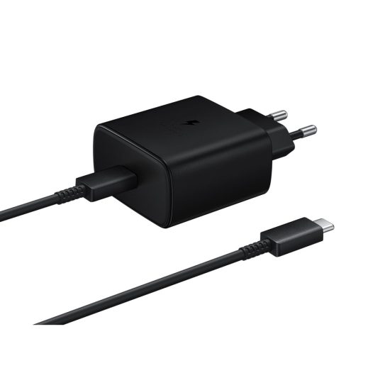 Samsung Hálózati Töltő 45W - USB-C + C-C Kábel - Fóliatasakban - Fekete