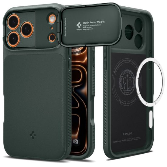 iPhone 17 Pro Max Tok - Spigen Optik Armor MagFit - Zöld