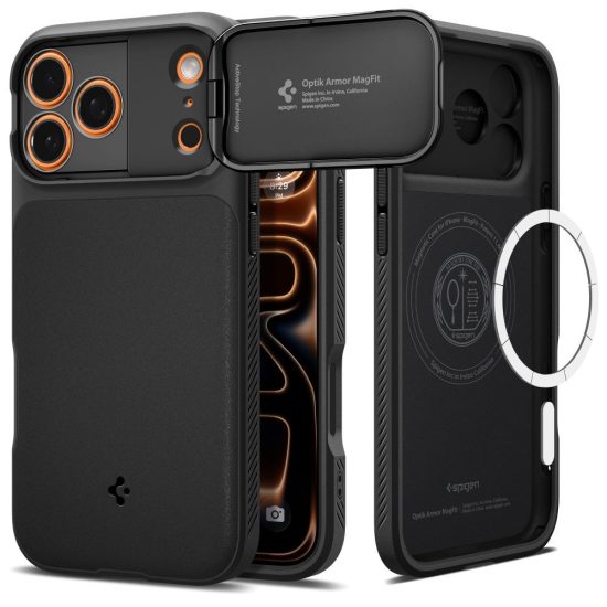iPhone 17 Pro Max Tok - Spigen Optik Armor MagFit - Fekete