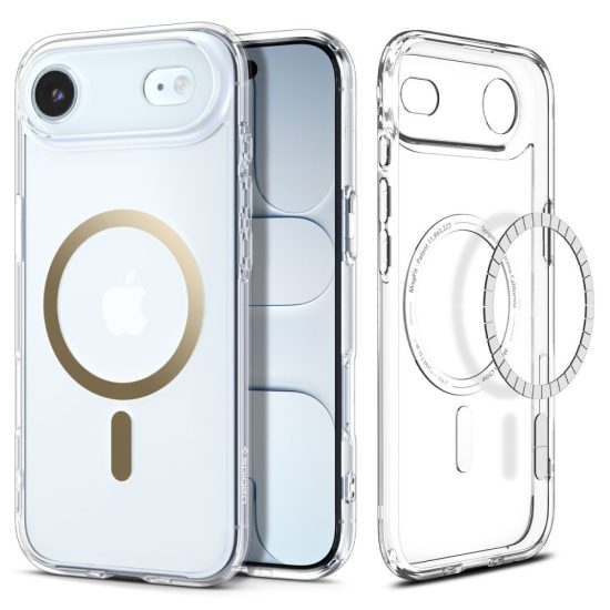 iPhone 17 Air Tok - Spigen Ultra Hybrid MagFit - Átlátszó-Arany