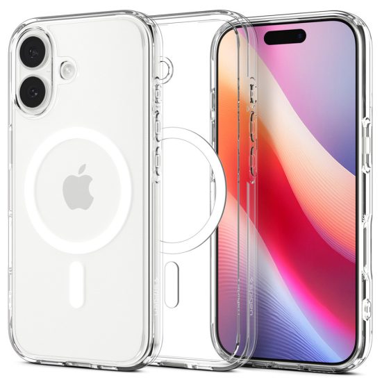 iPhone 17 Tok - Spigen Ultra Hybrid MagFit - Átlátszó-Fehér