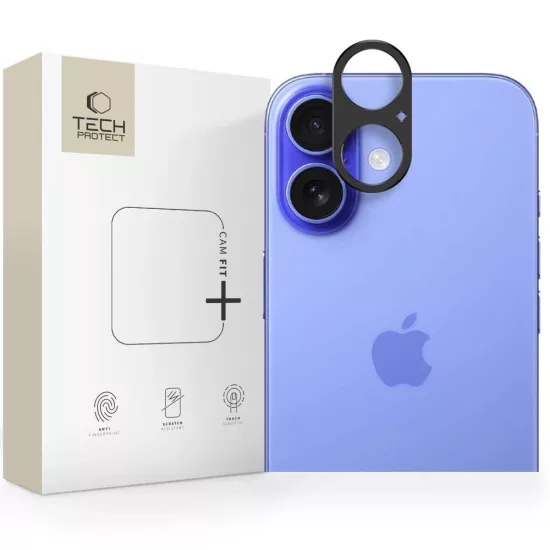 iPhone 17 Kameravédő - Tech-Protect Camalloy Fit+ - Fekete
