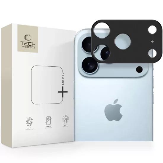 iPhone 17 Pro Max Kameravédő - Tech-Protect Camalloy Fit+ - Fekete