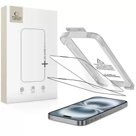   iPhone 17 Kijelzővédő Üvegfólia - Tech-Protect Quick Set+ Fekete x 2 db