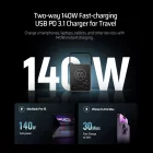 Cuktech Power Bank 40000mAh 300W - 2x USB-C + 2x USB-A + Wireless Töltés - Fekete