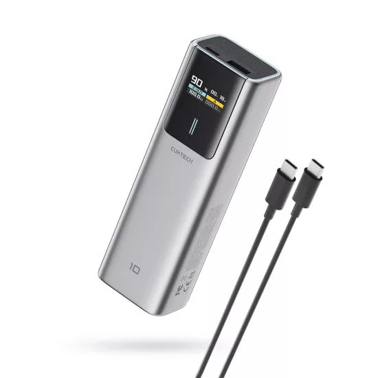 Cuktech Power Bank 10000mAh 150W - USB-C + USB-A - Szürke