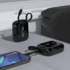 Dudao K32 Power Bank 10000mAh 22.5W - Beépített USB-C + Lightning Kábellel - Fekete