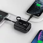 Dudao K32 Power Bank 10000mAh 22.5W - Beépített USB-C + Lightning Kábellel - Fekete