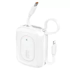 Dudao K32 Power Bank 10000mAh 22.5W - Beépített USB-C + Lightning Kábellel - Fehér