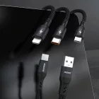 Dudao L3W USB-A/USB-C - Lightning/USB-C/MicroUSB Kábel - 1.2m 66W - Fekete