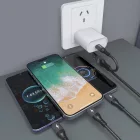 Dudao L3W USB-A/USB-C - Lightning/USB-C/MicroUSB Kábel - 1.2m 66W - Fekete