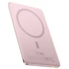 Baseus PicoGo AM41 Ultravékony MagSafe Power Bank - 5000mAh 20W + USB-C Kábel - Pink