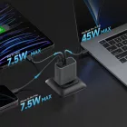 Cuktech GaN Hálózati Töltő 65W -  2C+A - Szürke
