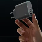 Cuktech GaN Hálózati Töltő 65W -  2C+A - Szürke