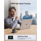 Cuktech GaN Hálózati Töltő 100W - 2xC + 1xA + C-C Kábel - Szürke