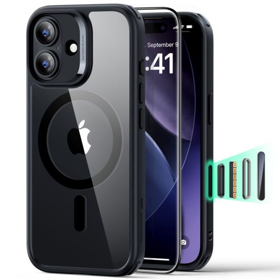 iPhone 17 Tok Szett - ESR Classic Hybrid Magnetic Kijelzővédővel - Átlátszó-Fekete