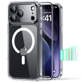 iPhone 17 Pro Tok Szett - ESR Classic Hybrid Magnetic Kijelzővédővel - Átlátszó   iPhone 17 Pro Tok Szett - ESR Classic Hybrid Magnetic Kijelzővédővel - Átlátszó