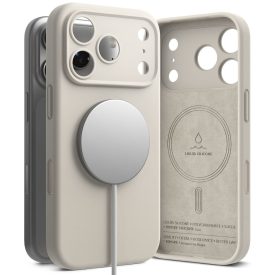 iPhone 17 Pro Max Tok - Ringke Silicone Magnetic - Bézs iPhone 17 Pro Max Tok - Ringke Silicone Magnetic - Bézs