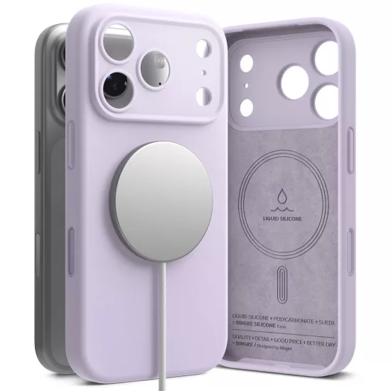 iPhone 17 Pro Max Tok - Ringke Silicone Magnetic - Lila