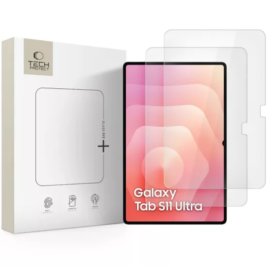 Samsung Galaxy Tab S8 Ultra / S9 Ultra / S10 Ultra / S11 Ultra 14.6" Kijelzővédő Üvegfólia - Tech-Protect Glass Fit+ x 2 db